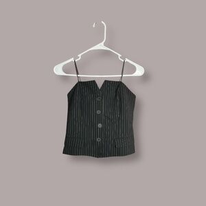 Sincerely Jules Black Striped Strapless Top